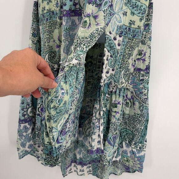 Angie Boho Milkmaid Dress Sz M Cottagecore Romantic Smocked Fairy Grungel Hi-Low - Picture 4 of 9